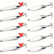 Resim 10 adet Metal Kaşık Yem 5g-60g Jigler Bass Yemleri Gümüş VIB Balıkçılık Yemi Jigging Yemleri Balıkçılık Takımı, Yaprak Balığı için Yapay Metal Sert Yem 