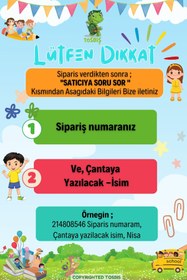Resim PENGİ [ İSTEDİĞİNİZ İSMİ YAZIYORUZ ] Neşeli Güneş 0-8 Yaş Çocuk Sırt Çantası, Anaokulu-kreş Çantası 