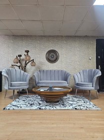 Resim Zafir İstiridye Takım Krom Kaplama Sivriltme Ayak Çay Seti Koltuk Takımı Gri 