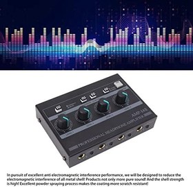 Resim Focket kulaklık amplifikatörü, bireysel ses kontrol düğmesi, beş düğmeli, kulaklık amplifikatörü, 4 kanallı, kaymaz metal gövde, sahne adaptörü ile 