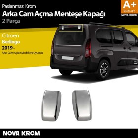 Resim Nova Krom Citroen Berlingo Krom Arka Cam Açma Menteşe Kapağı 2 Prç 2019 Üzeri 