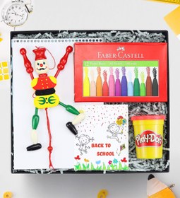 Resim Resim Defteri & Çek Bırak Kukla & Faber Castell Pastel Boya & Oyun Hamuru Hediye Seti 