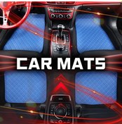 Resim Meridiangoods Mazda Cx-5 2017-2022 Pu Deri Kaymaz Tabanlık Seti Mavi Beyaz Çizgi İç Düzen Koruma 