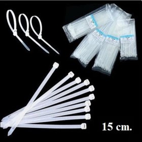 Resim Beyaz Cırt Plastik Kelepçe 15 Cm Kablo Bağı - 2.5 150mm 100 Adet 