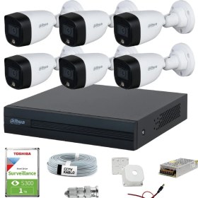 Resim Dahua 6 Kameralı Renkli Gece Görüşlü Full HD Güvenlik Kamera Seti 