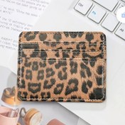 Resim 1 Adet Vintage Leopar Desenli Kadın Kartlık Cüzdanı - Kredi Kartları, Banka Kartları ve Kimlikler için Çoklu Yuvalara Sahip Kompakt Sentetik Deri Tasarım, Günlük Kullanım İçin Şık ve Fonksiyonel Aksesuar, Mini Cüzdan 