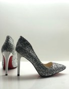 Resim HAYYSHOES Kadın Gümüş Stiletto Cam Kırığı Topuklu Ayakkabı 