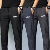 Resim Erkekler için 3 Adet Hafif Atletik Jogger Pantolonlar Fermuarlı Cepli - Nefes Alabilen Polyester, İpli Bel, Siyah/Gri/Koyu Gri, Günlük Yazlık Giyim, Erkeklere İdeal Hediye 