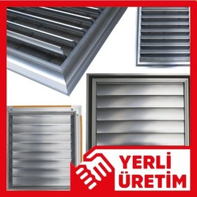 Resim (22X22) Alüminyum Parlak Krom Menfez Banyo Havalandırma Panjur -Y 