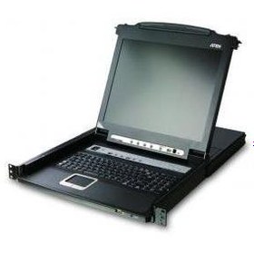 Resim ATEN-CL5716MT Sürgülü Kasaya Sahip, 17" LCD Ekran, Touchpad’i ve Türkçe Klavye'si Bulunan 16 Port PS/2-USB KVMP™ (Periferi/ Çevre Cihazlarla (USB) Bağlantı Kurabilir) Switch, İlave Konsol Girişli (16 Port Slideaway™ LCD KVMP Switch) 