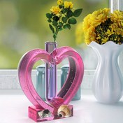 Resim 10 adet 4 adet Silikon Kalp Vazo Kalıpları ile 2 Test Tüpü Ekleme, Hidroponik Çiçekler için İdeal, Alçı Süsleme DIY Ev ve Masaüstü Süsleme için 