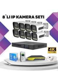 Resim 8'li Güvenlik Ip Kamera Seti - 4mp Dış Mekan Kamera, 3.6mm Lens, 