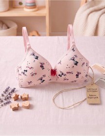 Resim Lavint Homewear Pamuklu Kız Çocuk Alıştırma Sütyeni Balensiz Çıkarılabilir Askılı Kedi Desenli 