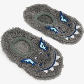 Resim Penti Gri Erkek Çocuk Dragon Nakışlı Aksesuarlı Kaymaz Taban Ev Patiği 