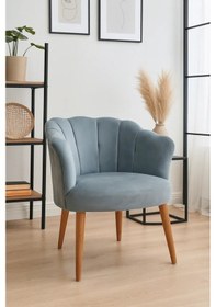 Resim Waterybrook Tekli Berjer Koltuk - Papatya Babyface Kumaş Ceviz Ayaklı - 13 Renk Seçeneği Gri 