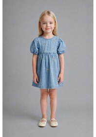 Resim Defacto Pamuklu Denim Elbise Kız Bebek H4072a526smnm39 Mavi-nm39 