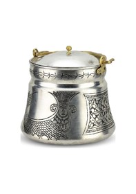 Resim Şahmaran Işlemeli Eskitme Yoğurt Bakır Bakraç 3 L Bakır 