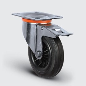 Resim SSEZ01MKR150F Paslanmaz Döner Tablalı Frenli Kauçuk Tekerlek 