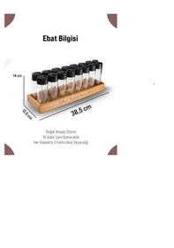 Resim Tangram Ahşap Standlı 16'lı Baharatlık Takımı Ahşap - Beyaz 