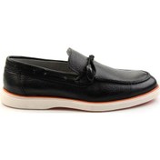 Resim Siyah Leather Erkek Loafer Ayakkabı E01054182440 Siyah 