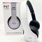 Resim Beyaz Stereo P47 Kulaklık 5.0 Bluetooth Kulaklık Katlanır Serisi Kablosuz Spor Oyun Kulaklığı İphone Xiaomi İçin 