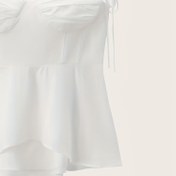 Resim Kadınlar İçin Şık Siyah Polyester Kamisol Üst - İnce Askılı, Bağlama Detaylı, Şeffaf Olmayan, Her Mevsim Giyilebilir, Makinede Yıkanabilir, Tüm Sezon Modası | Siyah Kamisol | Parlak Bitiş 