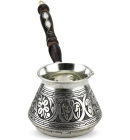 Resim Kalın Topak Eskitme Bakır Cezve 4 Fincanlık 