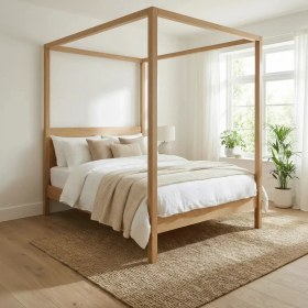 Resim Latanwood Hibii Ahşap Karyola 