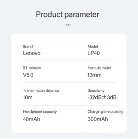 Resim Tenfowee Lenovo Lp40 Kablosuz Kulaklık: 13mm Grafen Diyafram, Uzun Pil Ömrü, Spor Ve Günlük Kullanım İçin Mükemmel Ses Kalitesi 