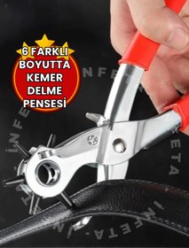 Resim İnfeta 6 Farklı Boyutta Kemer Delme Pensesi Kemer Delici Delik Açıcı Şık 