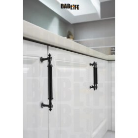 Resim Bablife Roma 192MM Mat Siyah Lüks Modern Çekmece Dolap Vestiyer Mobilya Kulpları 