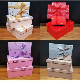 Resim 3&apos Lü Dikdörtgen Hediye Kutusu 