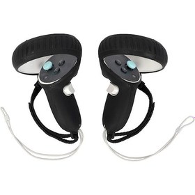 Resim Oculus Quest 2 Vr Aksesuarları İçin 1 Çift Çizilmez Silikon Denetleyici Tutma Kapağı Gamepad Kolu Koruyucu - Siyah 