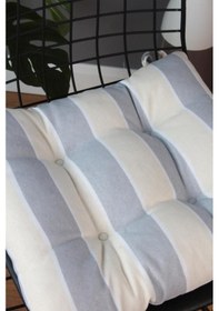 Resim Altınpamuk Altınpamuk Beta Pofidik Gri Krem Sandalye Minderi Bağcıklı 40X40C 