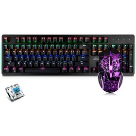 Resim Ajazz RGB Arkadan Aydınlatmalı Klavye Fare Seti Mavi Switch 