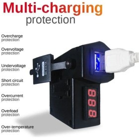 Resim Profisher Motosiklet Gidonu LED Dijital Ekran Şarj Soketi Voltmetre Adaptörü Çift USB 3.1A 
