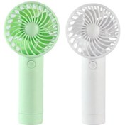 Resim Mini El Tipi Pil İle Çalışan Li-ion Pilli Vantilatör, Vantilatör 1 Yeşil 1 Beyaz 