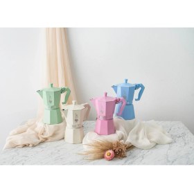 Resim Braventa Collection - Exclusive: 3 Cups Ocak Üstü Espresso Pişirici - 130ML - Yeşil Renk - Alüminyum Gövde - Patentli Gü 