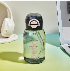 Resim Velvettides Fuxing Yeni Büyük Kapasiteli Çift İçki Pipet Kupası Yaz Erkekler Ve Kadınlar Basit Plastik Bardak Açık Taşınabilir Spor Su Şişesi 930ml Siyah 