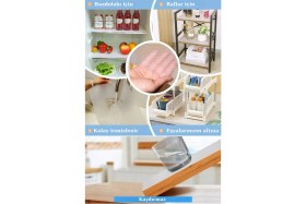 Resim 45CMX3METRE Kalın Çekmece ve Dolap Içi Raf Örtüsü Kaydırmaz Eva Raf Organizer 