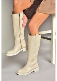 Resim Fox Shoes T590962009 Bej Alçak Topuklu Kadın Çizme 