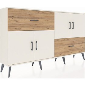 Resim Arges Konsol 3 Raflı 2 Çekmeceli 4 Kapaklı 176x30x99 Aytaşı-aytaşı/çam Aytası/atlas Çam - Aytası 