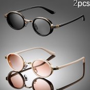 Resim Doğum Günü Hediyeleri ve Fotoğraf Aksesuarları için Uygun, 2'li Paket Oval Retro Yuvarlak Çerçeve Minimalist Çok Yönlü Moda Gözlükler 