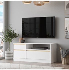 Resim Arya 120cm Tv Ünitesi Sehpası Keçe-beyaz Ary7-wk Beyaz - Keçe 