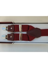 Resim Bordo Pantolon Askısı Bay & Bayan 3.5 Cm Genişliğinde Bordo 