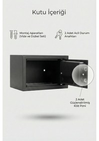 Resim 4berry Ev Ve Ofis İçin Parmak İzli Elektronik Kasa Şifreli, Metal Kasa, Type-c Acil Açma -siyah 