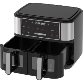 Resim Hutt D10 Çift Hazneli Air Fryer Yağsız Fritöz (4.5 + 4.5 ) 9 Lt. 8 adet Pişirme Programlı 