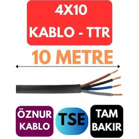 Resim Öznur 4x10 Ttr Kablo Metre Seçenekli Siyah - 10 Metre 