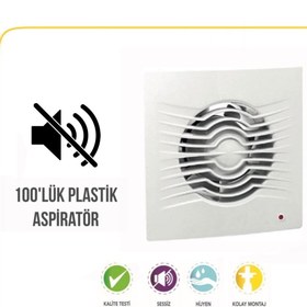 Resim ISKO Banyo Tuvalet Aspiratörü 100'lük Havalandırma Fanı Süper Sessiz 