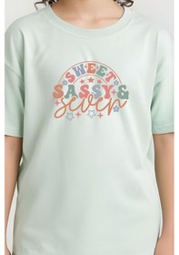 Resim Fyk Kids Kiz Çocuk Sweat Sassy Baskili Ti Şört Mint Yeşil 